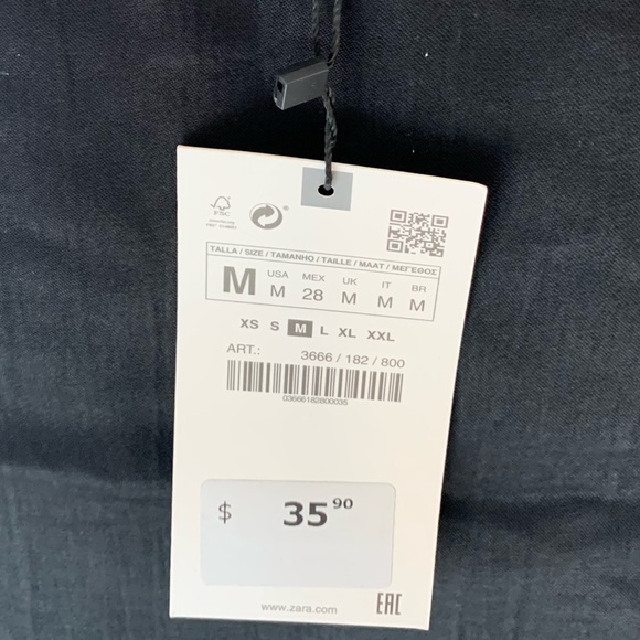 NWT Zara scoop neck tank black - Picture 2 of 3